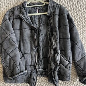 Free People Black Dolman Quilted Jacket